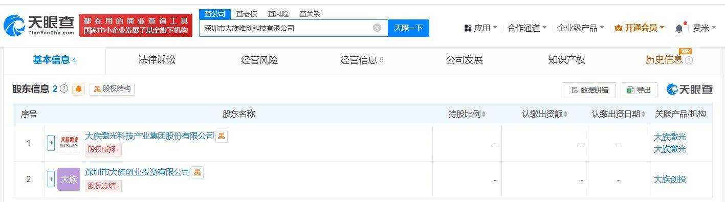 大族激光2000万在深圳成立科技公司 含多项AI业务