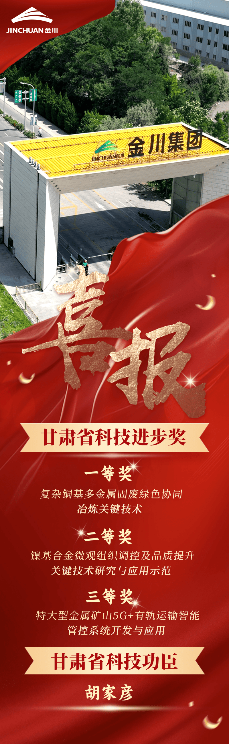 甘肃科技最高奖揭晓！金川集团荣膺3项奖励 1人荣登科技功臣榜